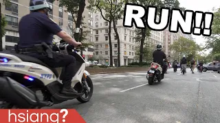 NYPD show up to our UNSANCTIONED ELECTRIC ROAD RACE!!