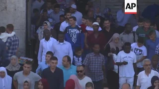 Palestinians gather for Eid prayers in Jerusalem