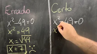 x²-49 = 0 🤯 Não erre NUNCA MAIS!