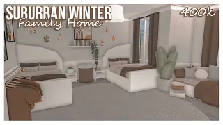 ROBLOX | Bloxburg: 400k Suburban Winter Family Home Speedbuild | Part 2 | Ellvoi