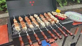 Гриль-мангал "Добрыня", 5мм, с крышкой BBQ и решеткой-гриль