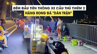 Hàng rong "dàn trận" ngay trong tối đầu tiên cầu Thủ Thiêm 2 thông xe