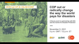 COP out or radically change the way the world pays for disasters