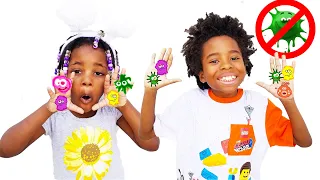 Wash Your Hands Story for Kids Pretend Play by Zay and Zanai  اغسل يديك