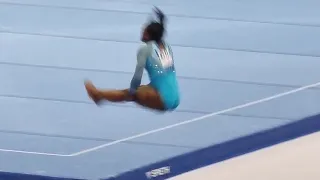 Simone Biles 🇺🇲 HARDEST Vault Yurchenko double pike vault NAMED - QUAL - World Championships 2023