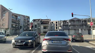 Driving through Podgorica MNE 4k HDR - Vezirov most, Momišići, Hram Hristovog Vaskresenja