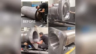 1000TONS HYDRAULIC CYLINDER SLEEVE MANUFACTURING WITH SELF-THROAT930X640#youtube#keşfet#like#torna