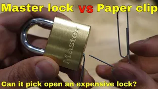 Master lock vs paper clip - pick a lock with a paperclip - Cheap vs expensive