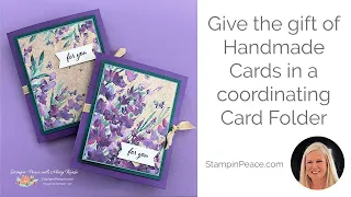 Card Folder with 6 Perennial Lavender Cards