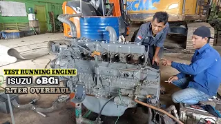 Test running engine ISUZU 6BG1 sebelum di pasang ke unit