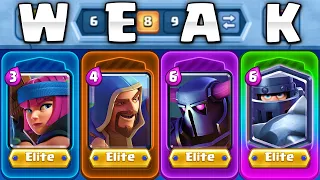 I played the Worst Clash Royale Cards from EVERY Rarity.. in One Deck