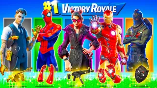 The RANDOM TIER 100 Skin BOSS Challenge in Fortnite! (Valeria, Iron Man, Midas, Spiderman)