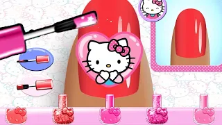 Hello Kitty Nail Salon 💅 Learn Design Colorful Nail For kids.