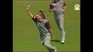 Fatty Vauntin ridiculous one-handed catch in the Allan Border tribute game at the Gabba 1993/94