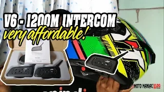 V6 1200M HELMET INTERCOM | UNBOXING & INSTALL (TAGALOG) BUDGET MEAL