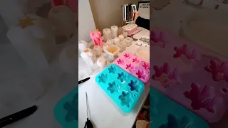 Candle pouring !! Sculpture soy pillar candles