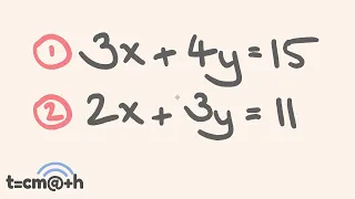 Simultaneous Equations - the Elimination Method - How to solve - Math Lesson