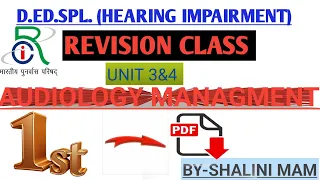 UNIT -4&3||AUDIOLOGY MANAGMENT TOTAL SYALLBUS REVISION CLASS||IMPORTANT TOPIC REVISION CLASS