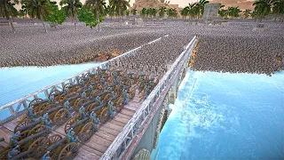 CANNON SOLDIERS Holding The Bridge To Save Villagers From Zombies Ultimate Epic Battle Simulator 2!