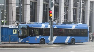 Троллейбус БКМ 32100D маршрут 43 возле Финляндского вокзала г. Санкт-Петербург