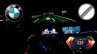 THE ALL NEW BMW 520d 197PS TOP SPEED GERMAN AUTOBAHN NIGHT POV DRIVE 234km/h