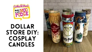 Dollar Store DIY: Cosplay Candles with Fabric Mod Podge