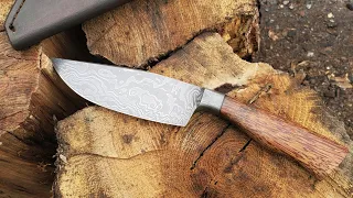 Damascus Integral Knife| Bladesmithing| Knifemaking