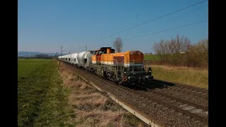 [Kalkzug] BASF Vossloh DE25 4185 004-3 mit GATX Kalkwagen in Nieder-Mörlen