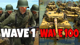 Defense Survives 100 Waves of GERMANS in WW2! - Men of War: Death Defense Mod Battle Simulator