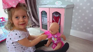 Nicole Pretend play with new baby born doll! AchNicoleToys