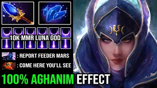 100% Full Aghanim Upgrade 10K MMR Luna Cancer Lucent Beam Deleted Mars From Offlane DotA 2