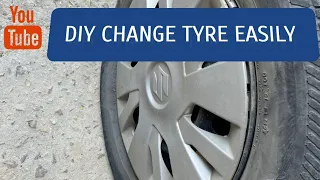 Changing tyre of car | How to change tyre in any car | Swift tyre change