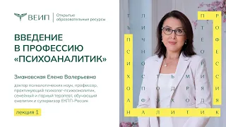 Введение в профессию психоаналитик. Лекция Змановской Елены Валерьевны.