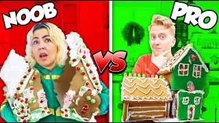 NOOB VS PRO GINGERBREAD HOUSE