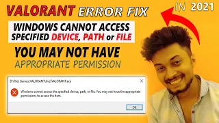 Windows cannot access the specified device #path or #file l VALORANT error fix ll by borntoplaygames