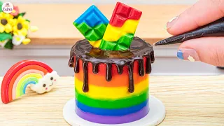 Tiny Rainbow Chocolate Cake 🌈1000+ Miniature Rainbow Cake Recipe🌞Best Of Rainbow Cake Ideas