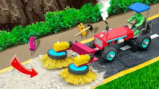 Diy tractor making automatic Street Cleaning Machine | DIY tractor | water pump | @Sunfarming