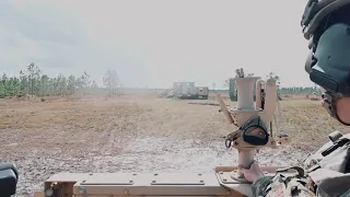 U.S. Airmen of the 125th Security Forces Squadron conduct Convoy Live Fire Exercise