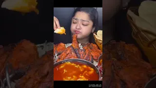 #eating  tandoori chicken , mutton fat curry☺️@maddy eats❤️#asmr #mukbang#shorts