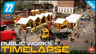 🚧 Building A Christmas Market In The Middle Of A City ⭐ FS22 City Public Works Timelapse