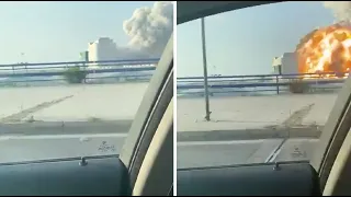 Aus dem Auto gefilmt: Druckwelle der Explosion zerfetzt Autoscheiben