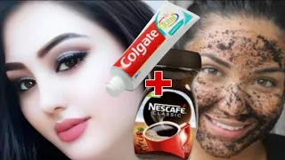 ❤️Mix coffee and Toothpaste! Viral. Coffee mask, scrub, cleanser|| herbal whitening facial