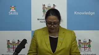 Fijian Minister for Education press conference regarding re-opening of schools