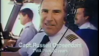 Vintage TWA TV Commercial featuring Chief Pilot J. E. Frankum