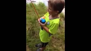 Toddler catches fish with Toy fishing rod.. IT ACTUALLY WOR