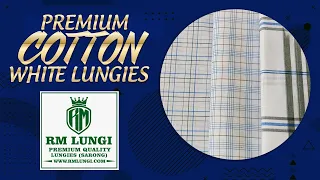 White Checked Lungies - 100% Cotton & Polyester Lungies - Manufacturers and Exporters