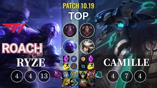 T1 Roach Ryze vs Camille Top - KR Patch 10.19
