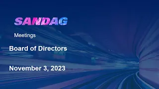 SANDAG Board of Directors – November 3, 2023