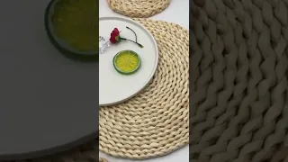 Handmade Round Placemat, Heat insulating Table Mat Flower Shaped Tableware Mat   Mats & Pads