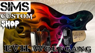 EVH Wolfgang Special guitar - Multi-color real fire flame paint job by Sims Custom Shop